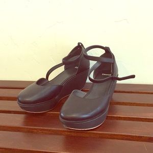 Women’s black Camper brand wedges